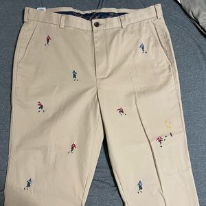 Men’s Brooks Brothers Football Embroidered Khakis